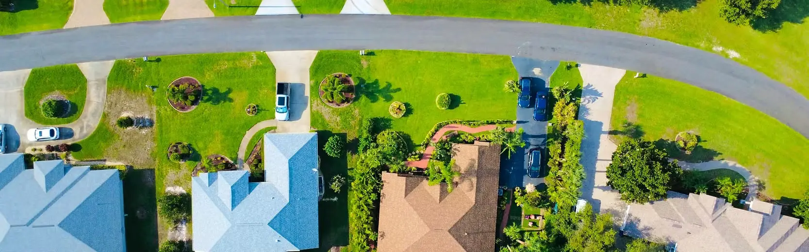 Aerial photograph of a Treasure Coast neighborhood
